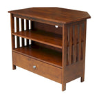 Mueble de TV de esquina con cajón y estantes