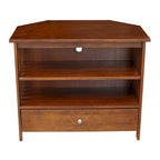 Mueble de TV de esquina con cajón y estantes