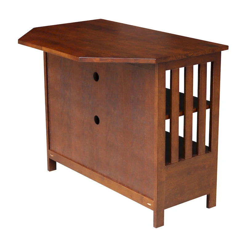 Mueble de TV de esquina con cajón y estantes