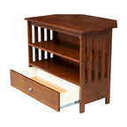 Mueble de TV de esquina con cajón y estantes