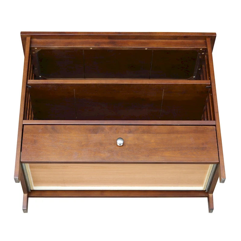 Mueble de TV de esquina con cajón y estantes