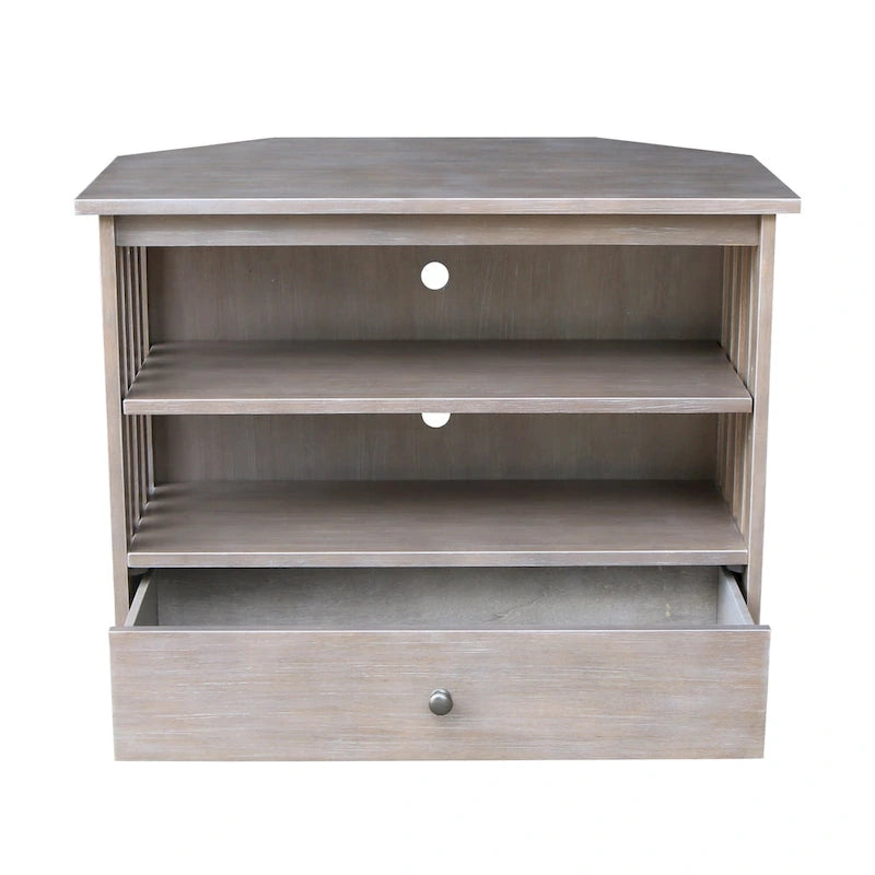 Mueble de TV de esquina con cajón y estantes