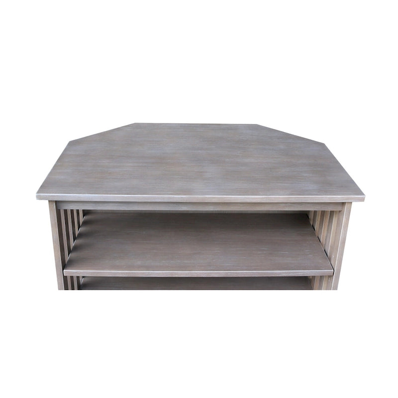Mueble de TV de esquina con cajón y estantes