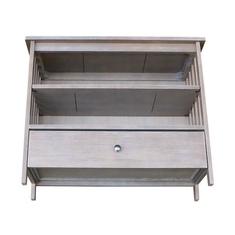 Mueble de TV de esquina con cajón y estantes
