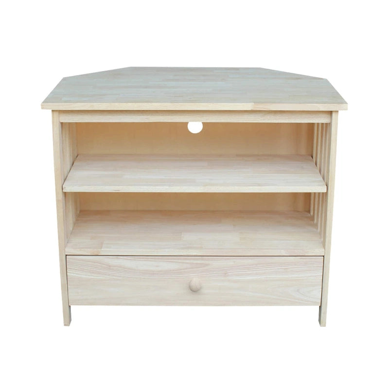 Mueble de TV de esquina con cajón y estantes