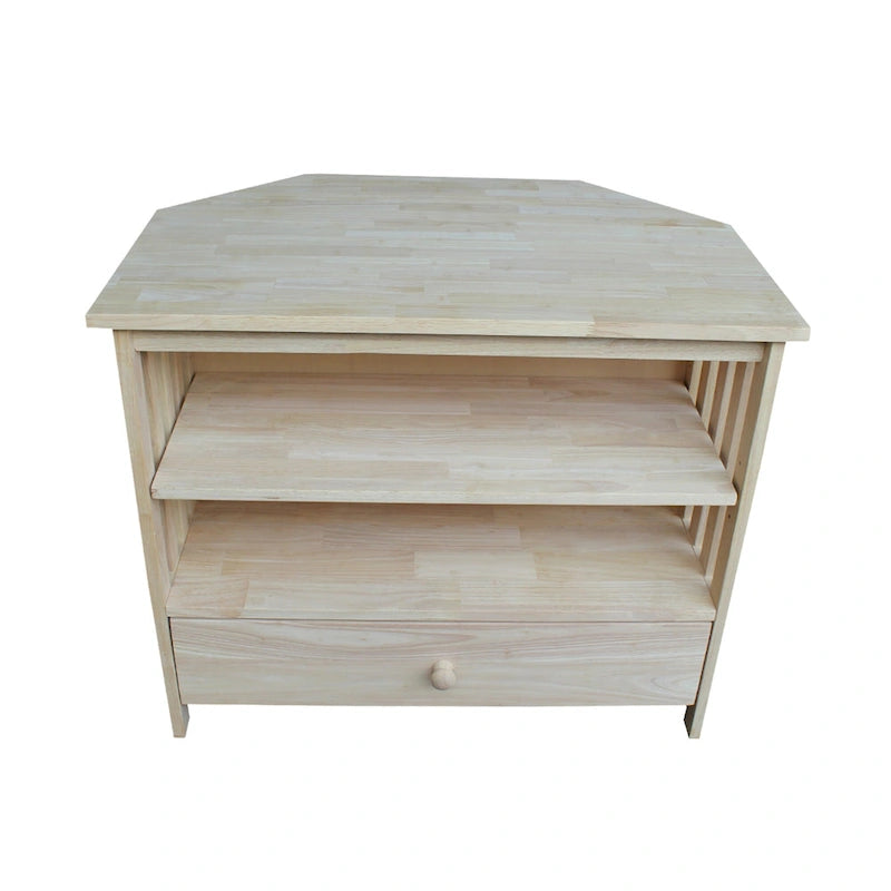 Mueble de TV de esquina con cajón y estantes