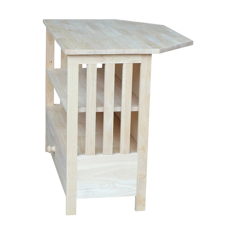 Mueble de TV de esquina con cajón y estantes