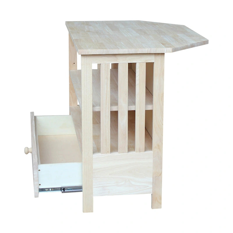 Mueble de TV de esquina con cajón y estantes