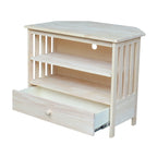 Mueble de TV de esquina con cajón y estantes