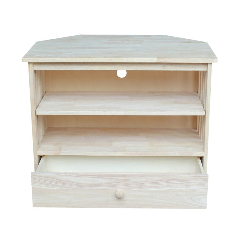 Mueble de TV de esquina con cajón y estantes