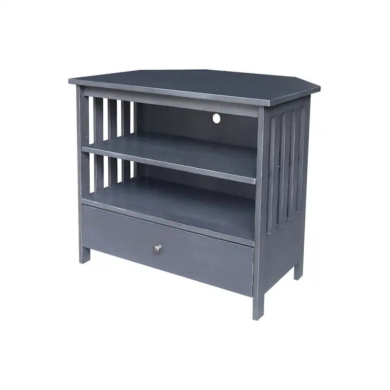 Mueble de TV de esquina con cajón y estantes