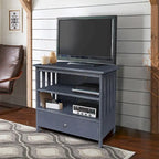Mueble de TV de esquina con cajón y estantes