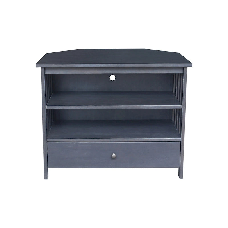 Mueble de TV de esquina con cajón y estantes