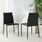 Silla de comedor de piel sintética, juego de 2 - 21.7"An. x 17.3"Pr. x 32.7"Al.