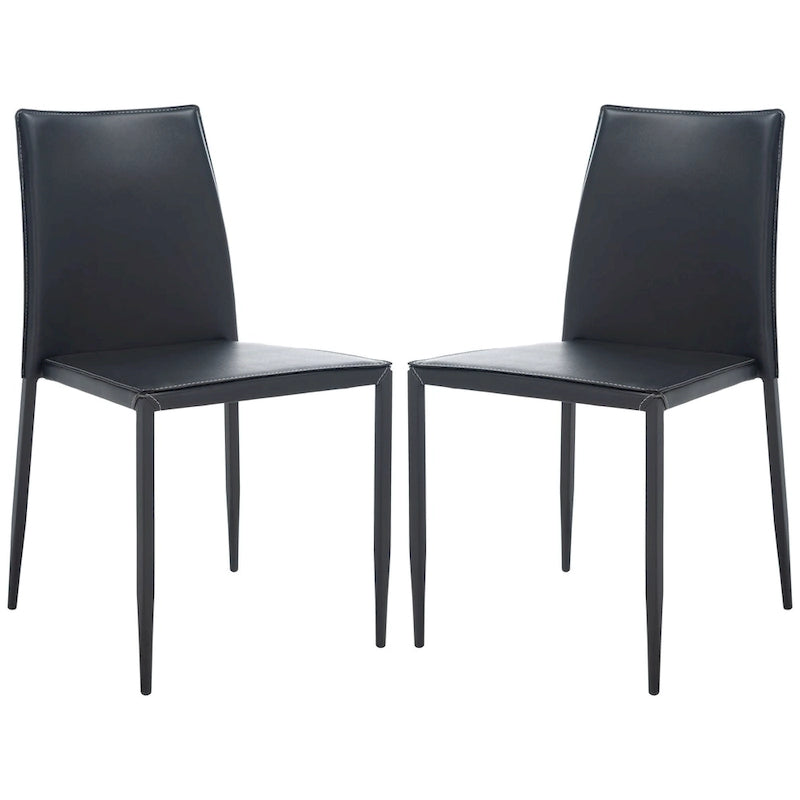 Silla de comedor de piel sintética, juego de 2 - 21.7"An. x 17.3"Pr. x 32.7"Al.