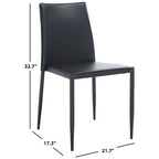 Silla de comedor de piel sintética, juego de 2 - 21.7"An. x 17.3"Pr. x 32.7"Al.