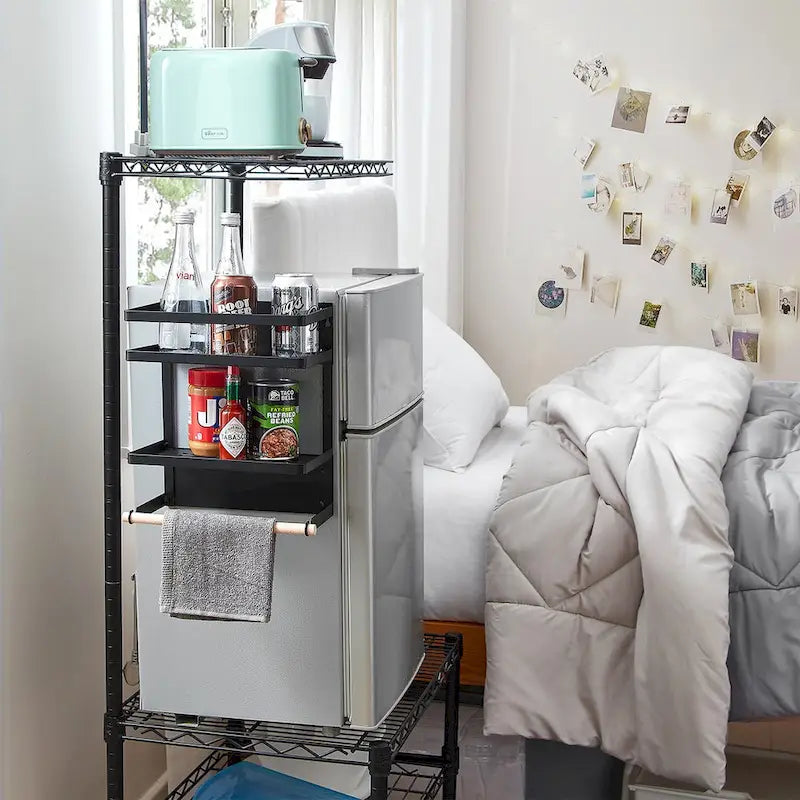 Estante organizador lateral magnético para refrigerador con soporte para toallas de papel
