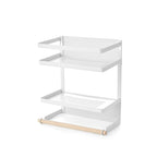 Estante organizador lateral magnético para refrigerador con soporte para toallas de papel