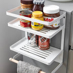 Estante organizador lateral magnético para refrigerador con soporte para toallas de papel