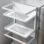 Estante organizador lateral magnético para refrigerador con soporte para toallas de papel
