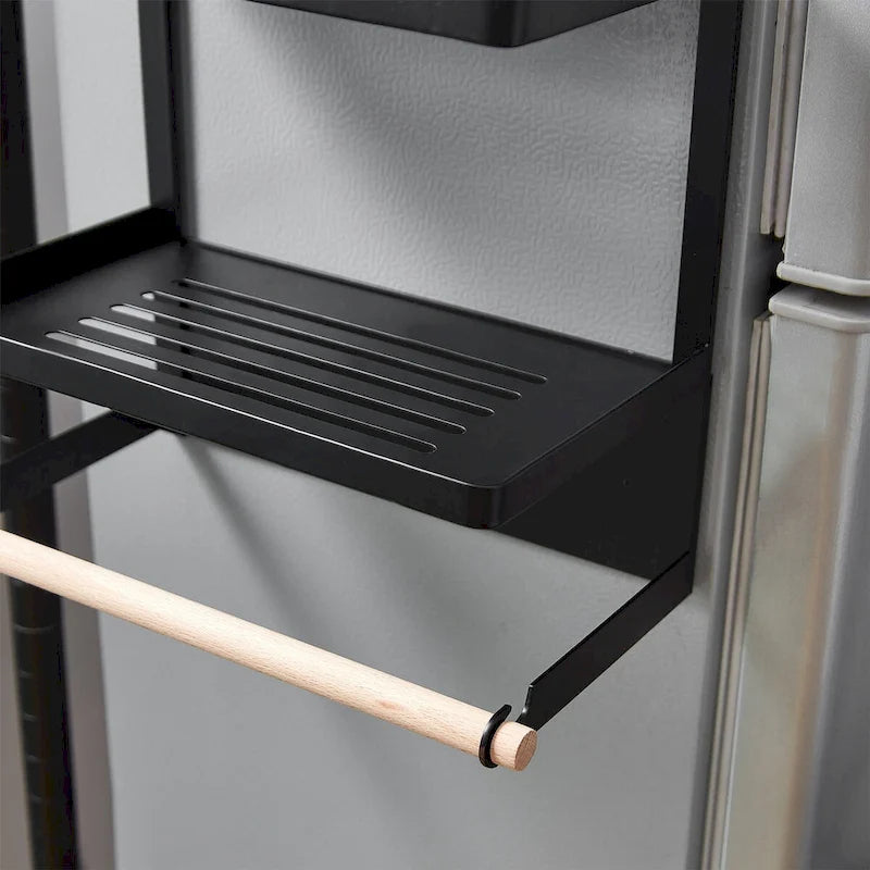 Estante organizador lateral magnético para refrigerador con soporte para toallas de papel