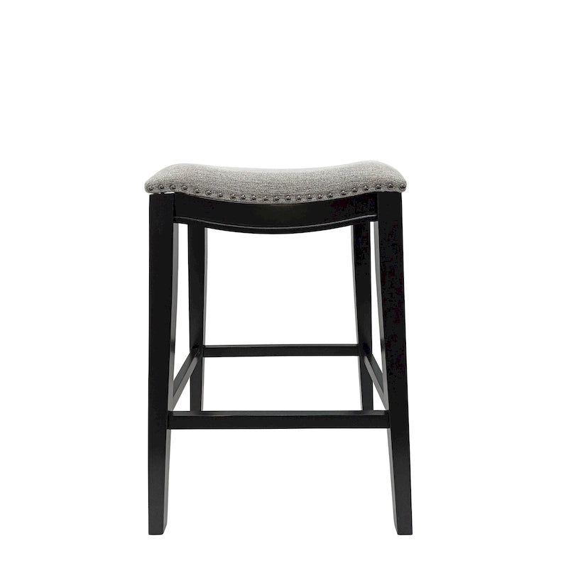 Taburete de silla de montar Sawyer de 30" con tachuelas decorativas - Juego de 2