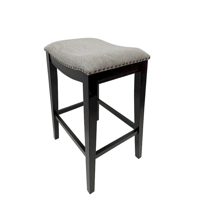 Taburete de silla de montar Sawyer de 30" con tachuelas decorativas - Juego de 2