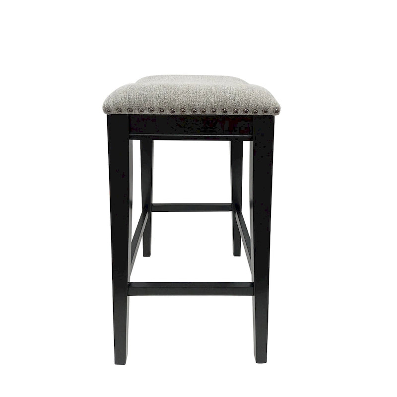 Taburete de silla de montar Sawyer de 30" con tachuelas decorativas - Juego de 2