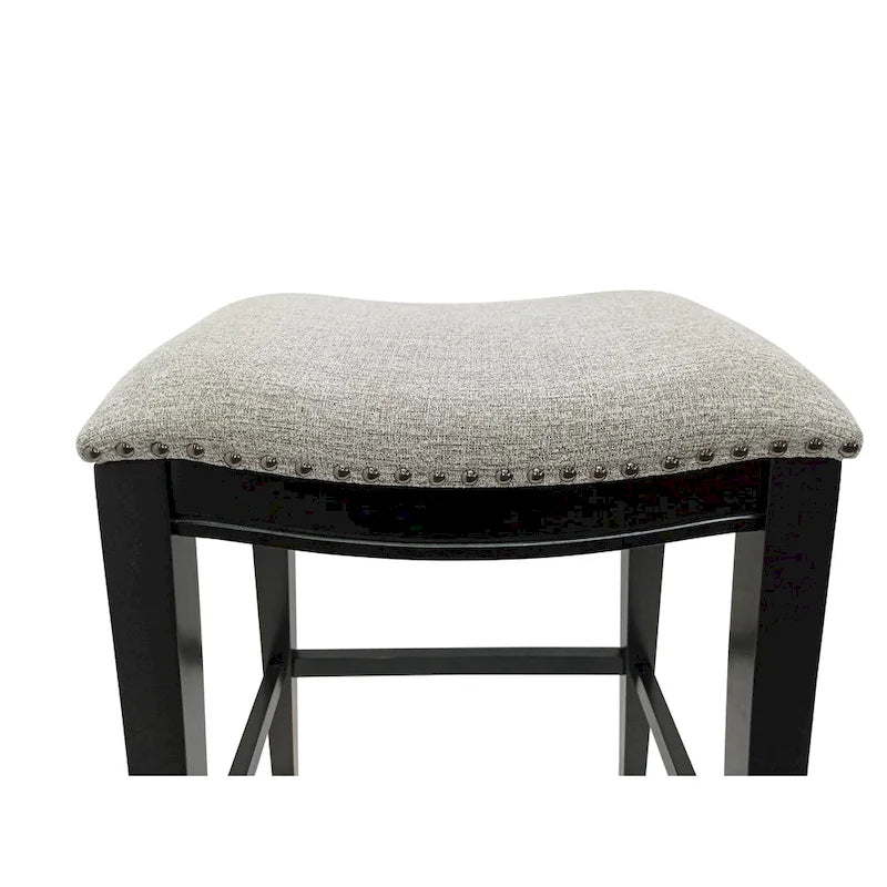 Taburete de silla de montar Sawyer de 30" con tachuelas decorativas - Juego de 2