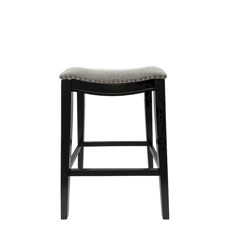 Taburete de silla de montar Sawyer de 30" con tachuelas decorativas - Juego de 2