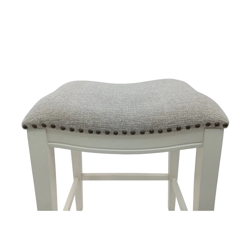 Taburete de silla de montar Sawyer de 30" con tachuelas decorativas - Juego de 2