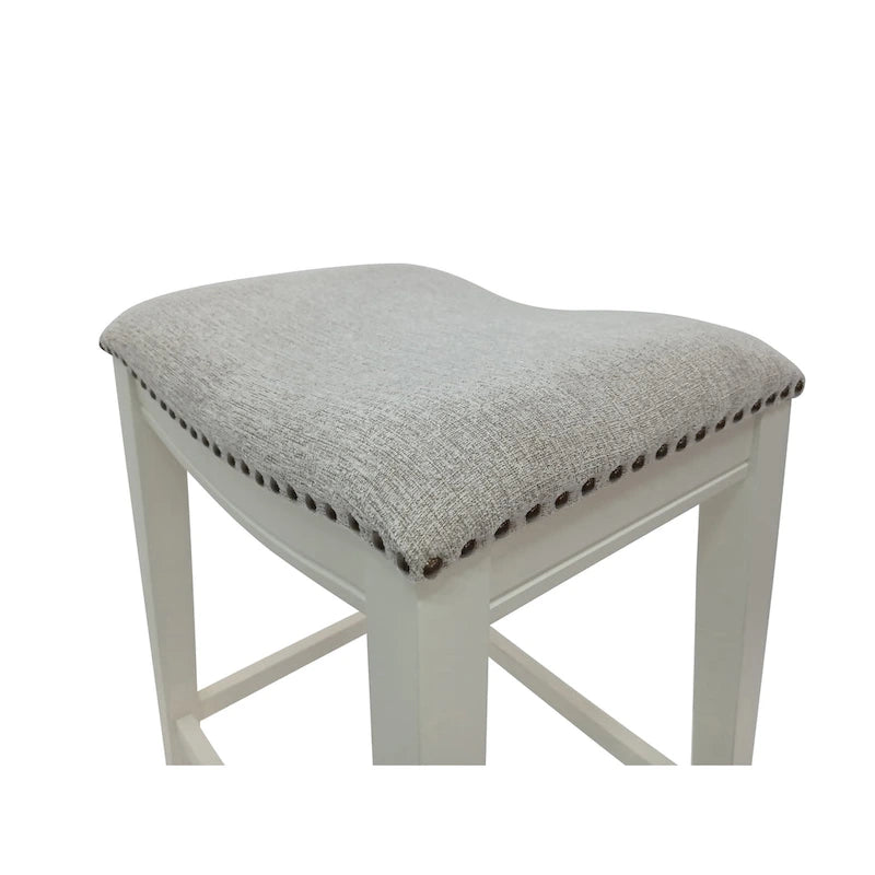 Taburete de silla de montar Sawyer de 30" con tachuelas decorativas - Juego de 2