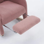 Mecedora tapizada con reposapiés ajustable y bolsillo lateral extraíble
