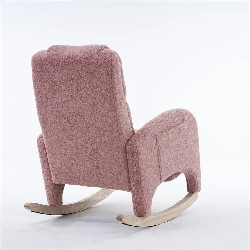 Mecedora tapizada con reposapiés ajustable y bolsillo lateral extraíble