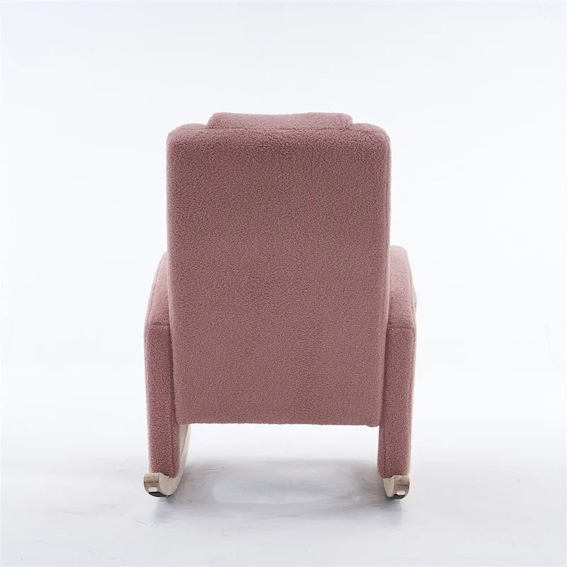 Mecedora tapizada con reposapiés ajustable y bolsillo lateral extraíble