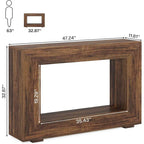 Mesa consola estrecha con estante abierto, 47" An. x 29" Al. x 12" Pr.