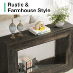 Mesa consola estrecha con estante abierto, 47" An. x 29" Al. x 12" Pr.
