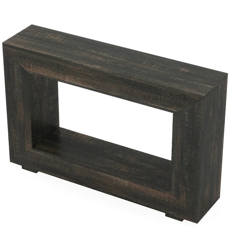 Mesa consola estrecha con estante abierto, 47" An. x 29" Al. x 12" Pr.