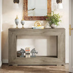 Mesa consola estrecha con estante abierto, 47" An. x 29" Al. x 12" Pr.