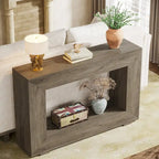 Mesa consola estrecha con estante abierto, 47" An. x 29" Al. x 12" Pr.