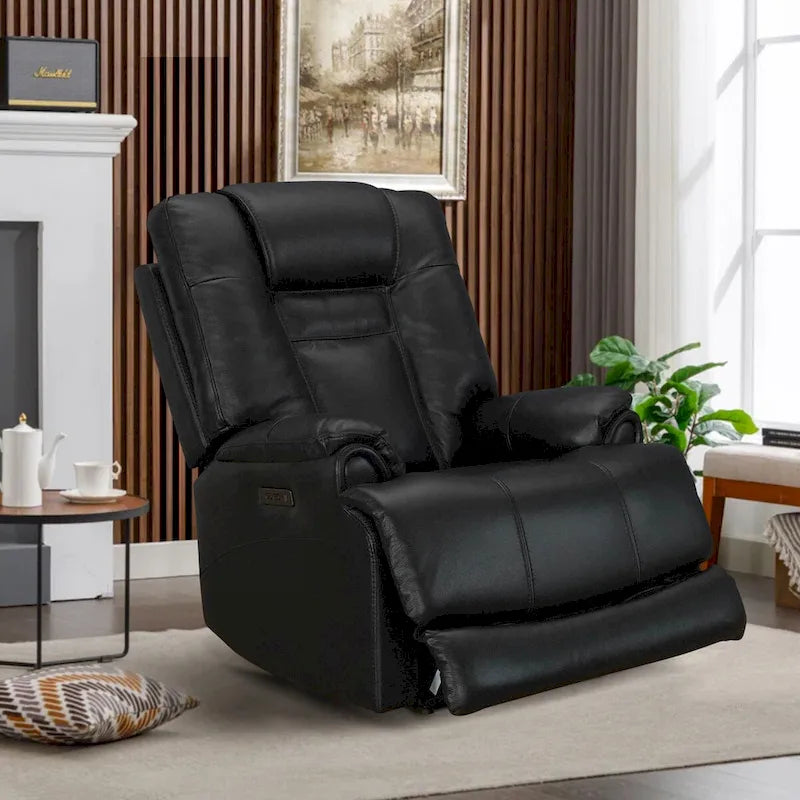 Sillón reclinable de gravedad cero con reposacabezas ajustable y reposapiés extensible - Negro