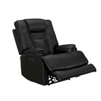 Sillón reclinable de gravedad cero con reposacabezas ajustable y reposapiés extensible - Negro