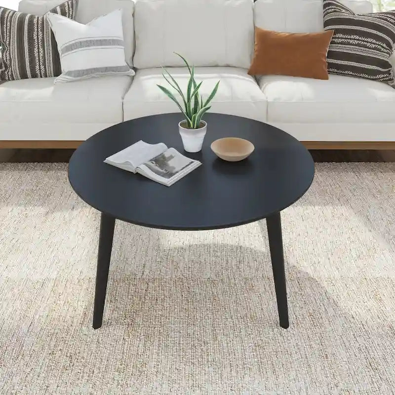 Mesa de centro redonda moderna de mediados de siglo - 36"