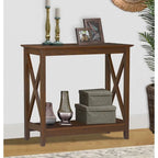 Mesa de consola estilo casa de campo moderna con estante inferior