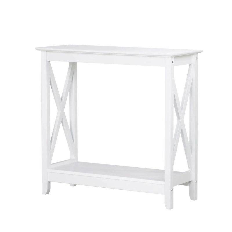 Mesa de consola estilo casa de campo moderna con estante inferior