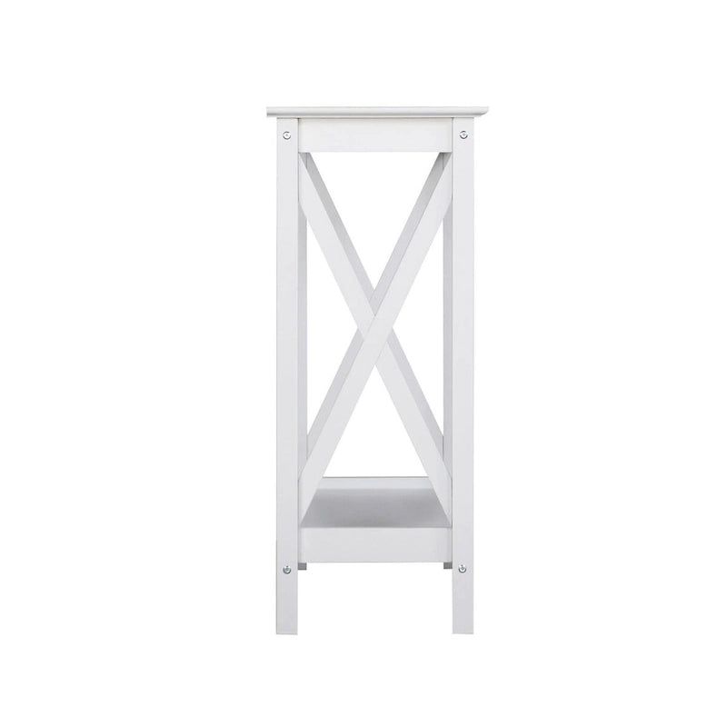 Mesa de consola estilo casa de campo moderna con estante inferior