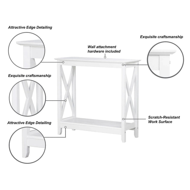 Mesa de consola estilo casa de campo moderna con estante inferior