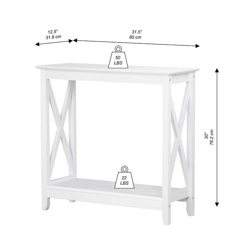 Mesa de consola estilo casa de campo moderna con estante inferior