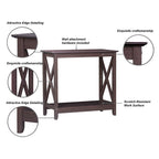 Mesa de consola estilo casa de campo moderna con estante inferior