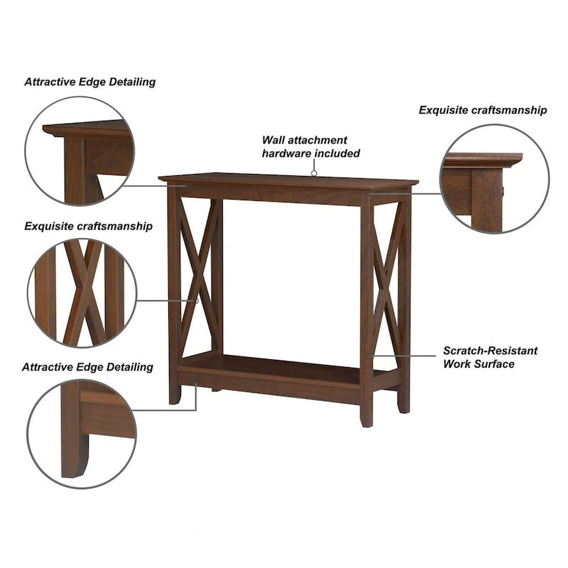 Mesa de consola estilo casa de campo moderna con estante inferior